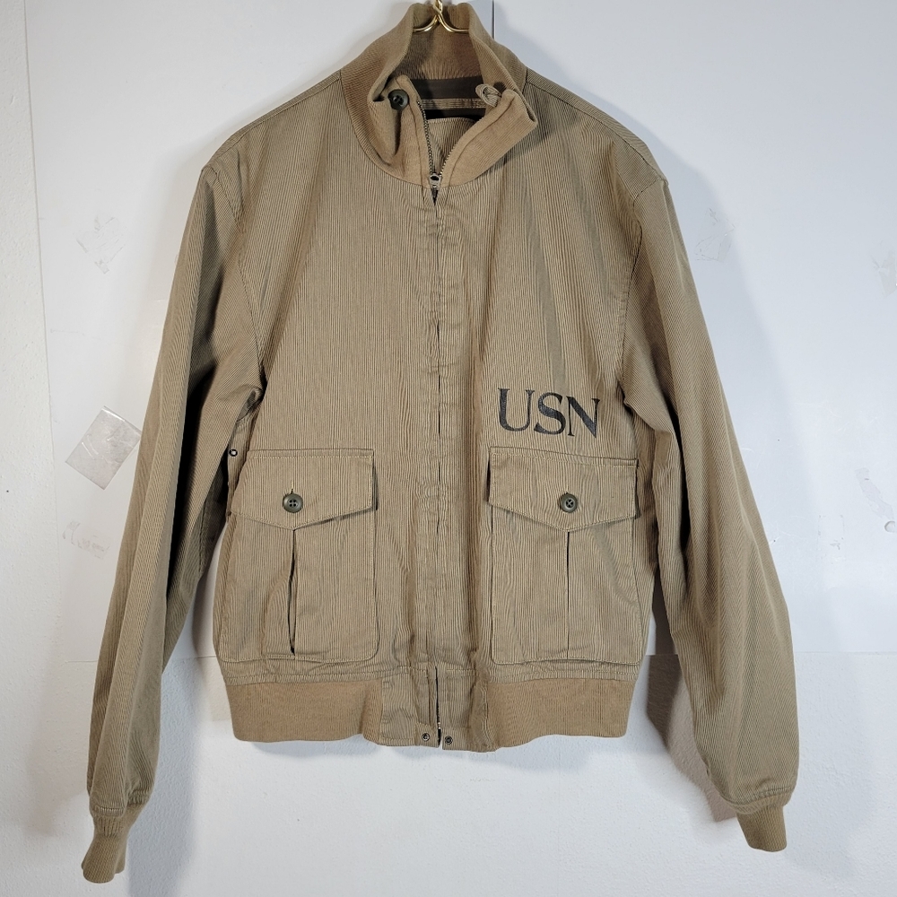 Men Navy Willis & Geiger Aeronautic/ Pilot Zip Front Jacket USA Made Size 42